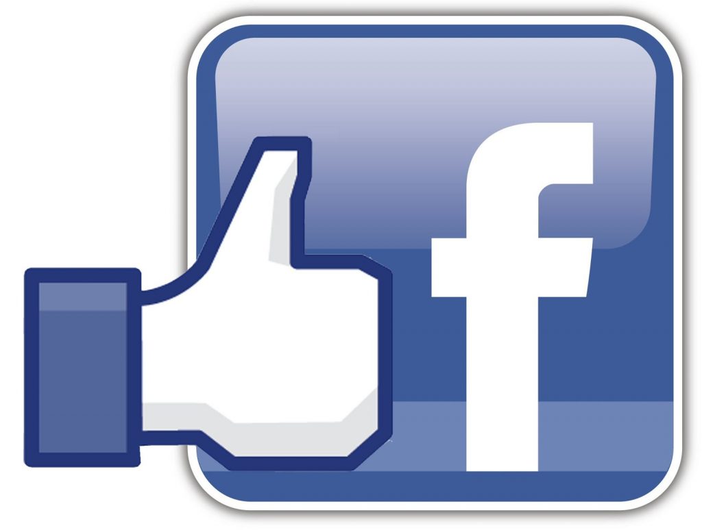 Facebook thumbs up logo in all blue and white.